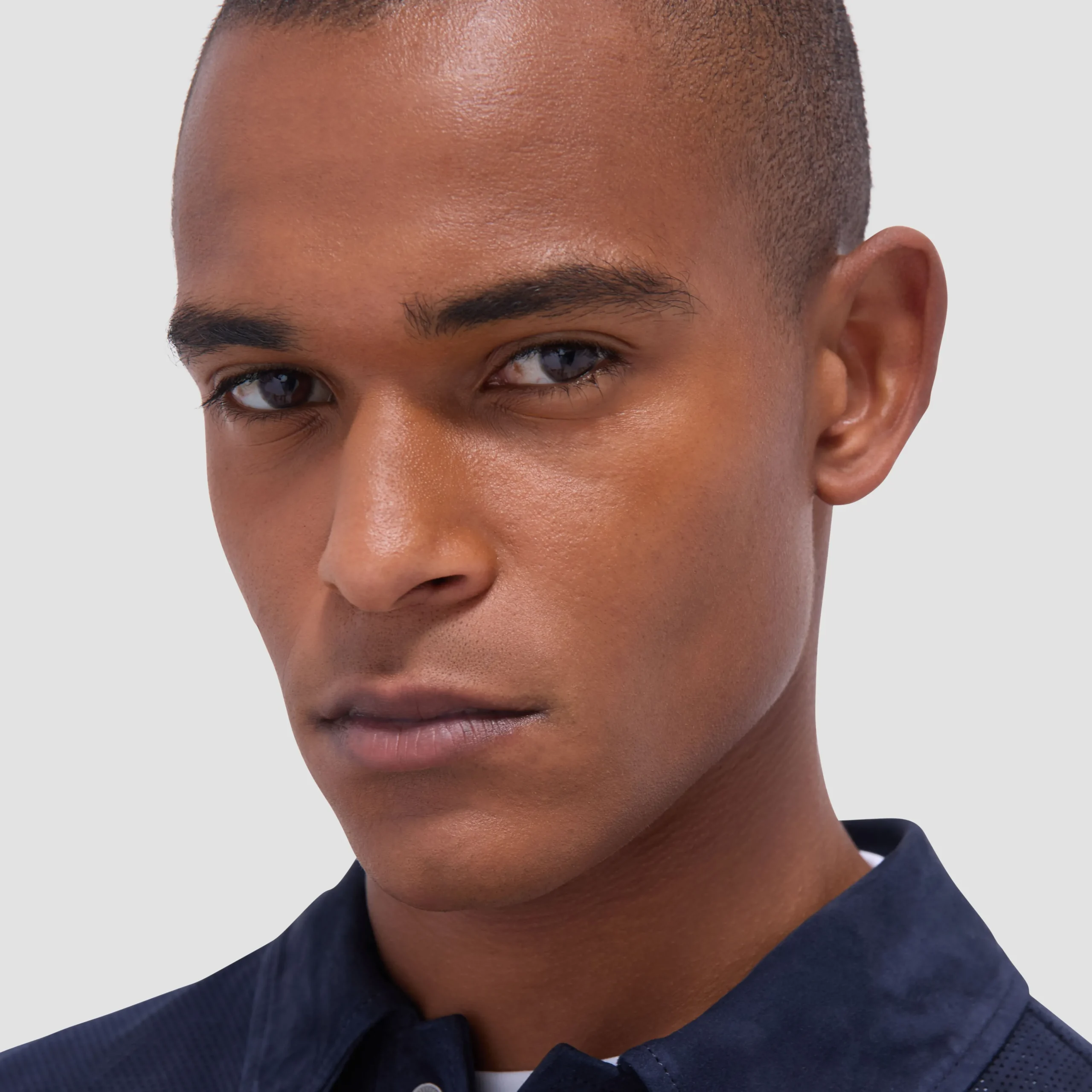Perforated Suede Shirt Jacket