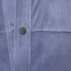 Perforated Suede Shirt Jacket