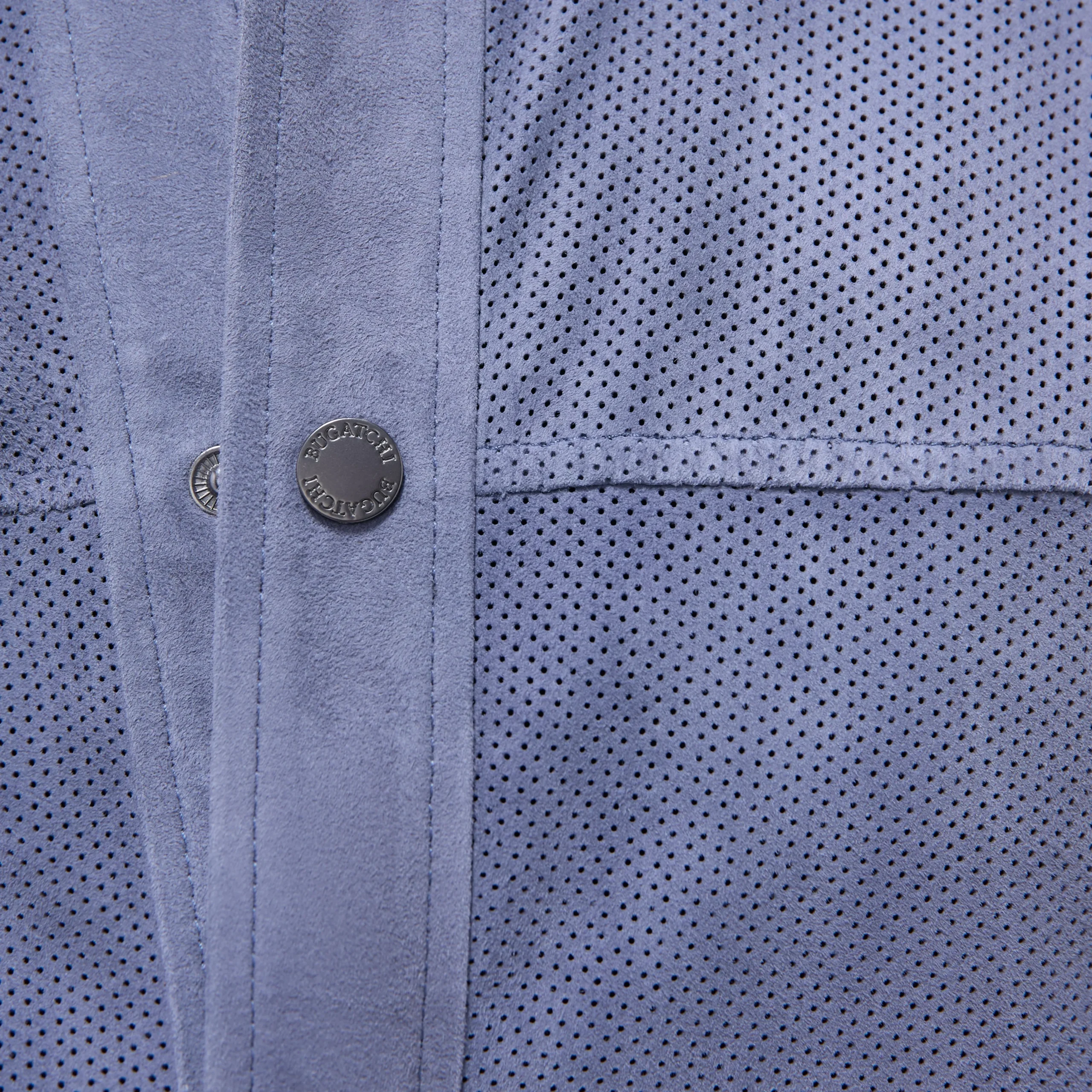 Perforated Suede Shirt Jacket