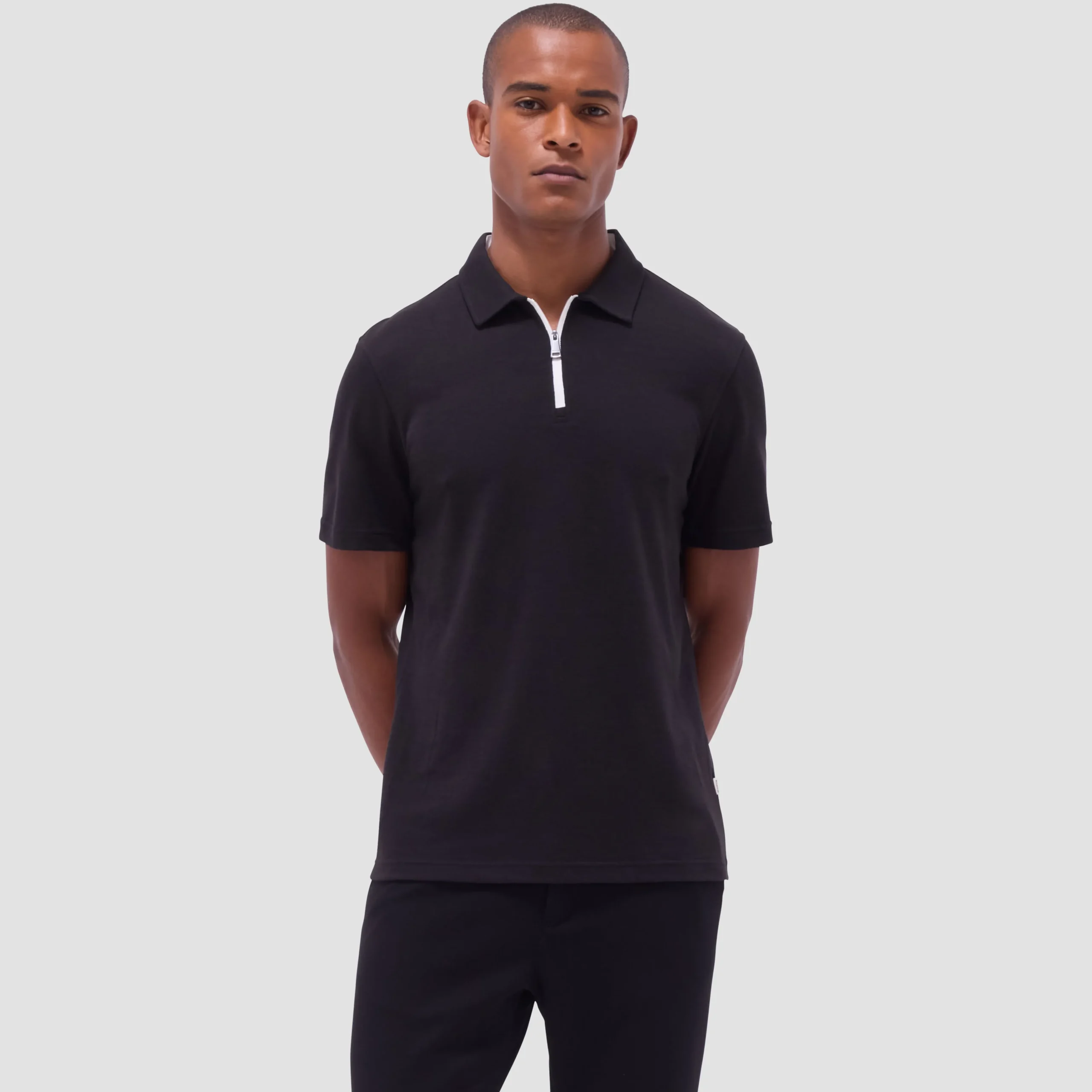 Performance Heather Quarter-Zip Polo Shirt