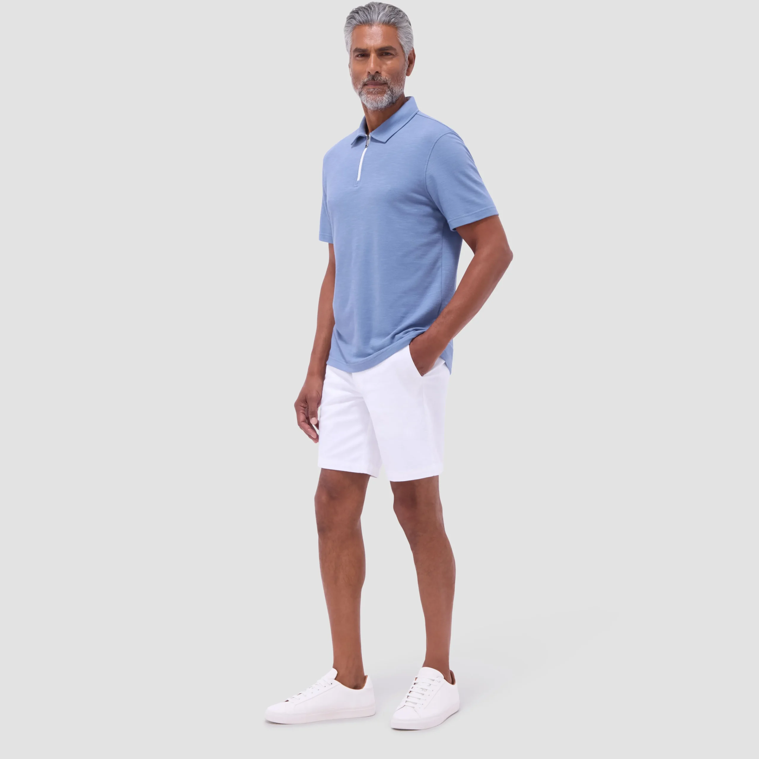 Performance Heather Quarter-Zip Polo Shirt