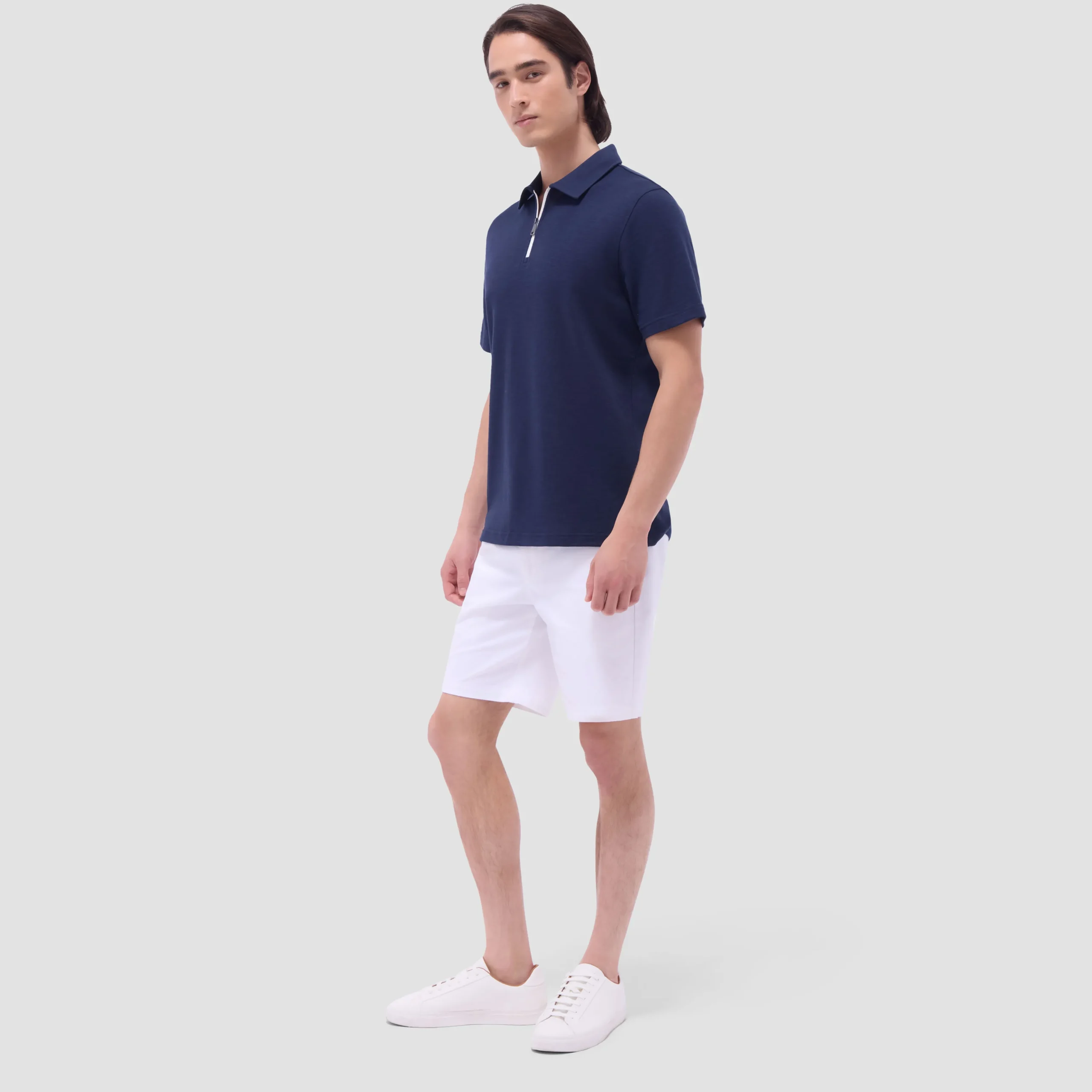 Performance Heather Quarter-Zip Polo Shirt