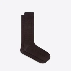 Raised Rib Stripe Mid-Calf Socks