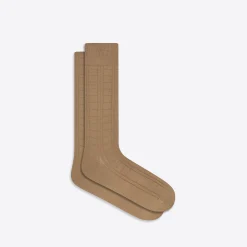 Raised Rib Stripe Mid-Calf Socks