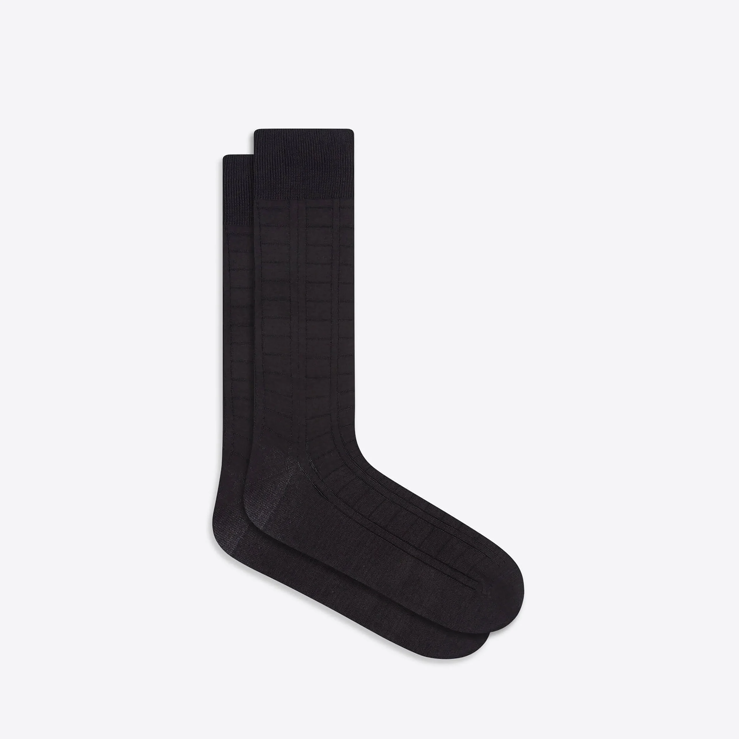 Raised Rib Stripe Mid-Calf Socks