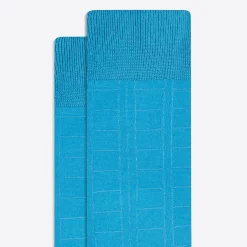 Raised Rib Stripe Mid-Calf Socks