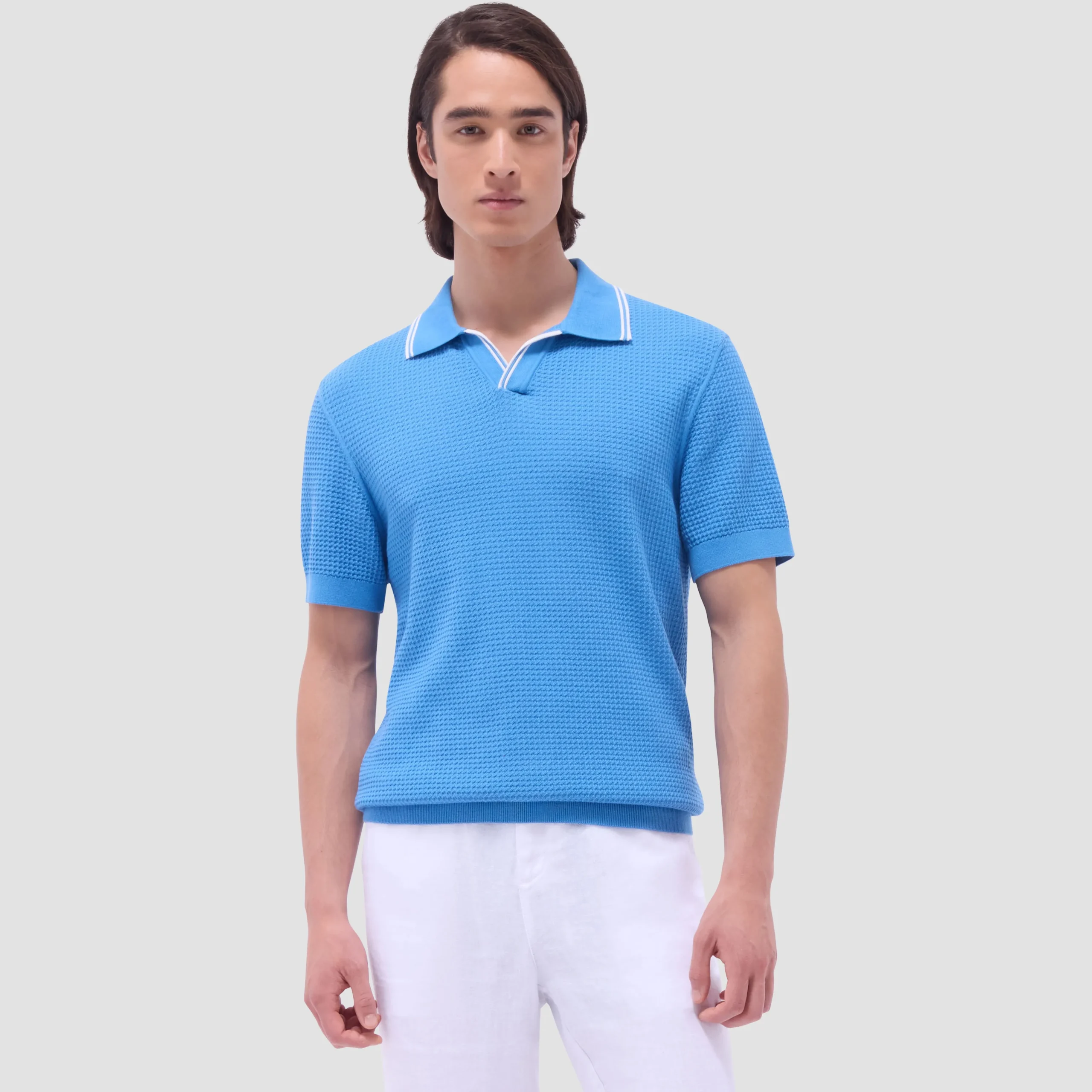 Seed Rib Short Sleeve Johnny Sweater