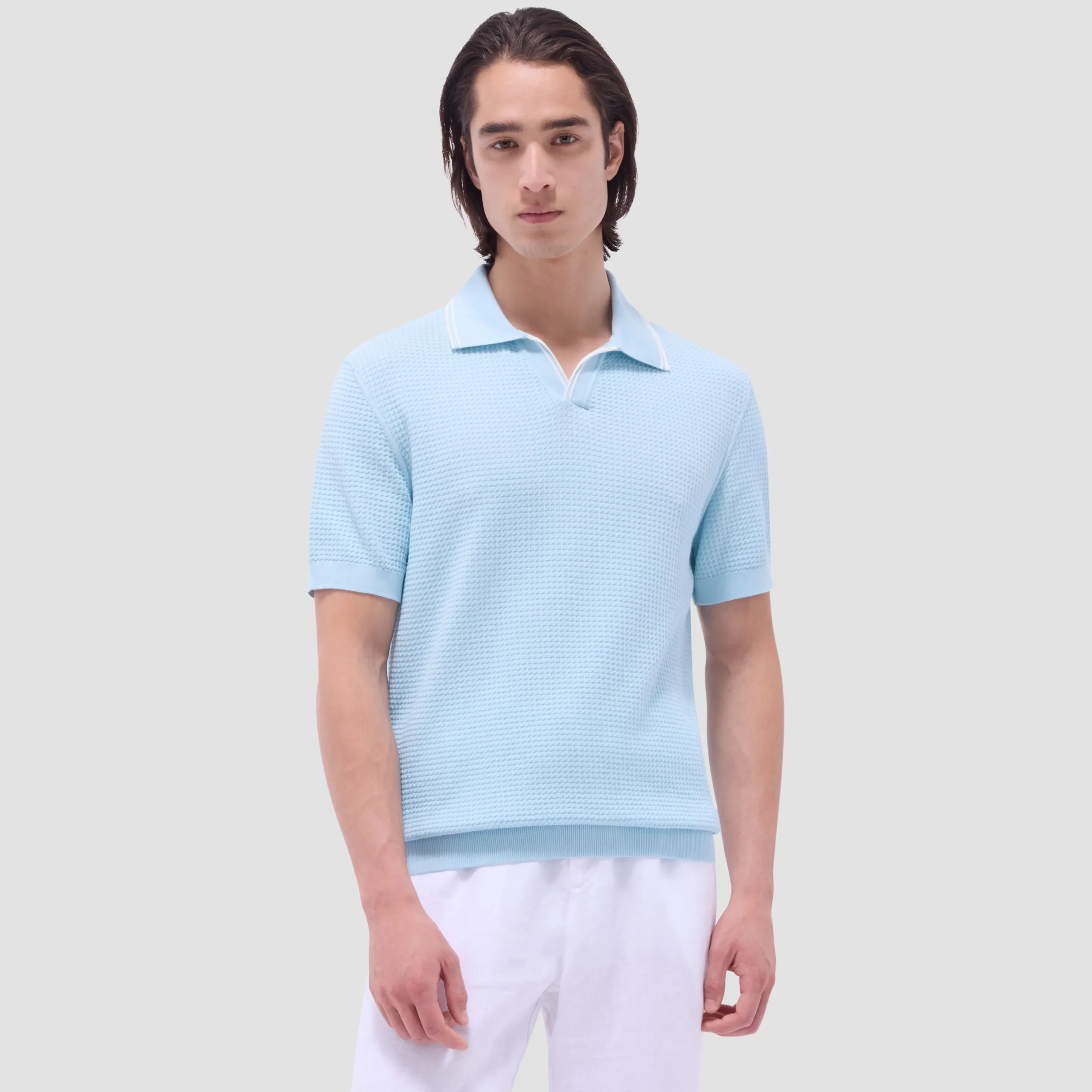 Seed Rib Short Sleeve Johnny Sweater
