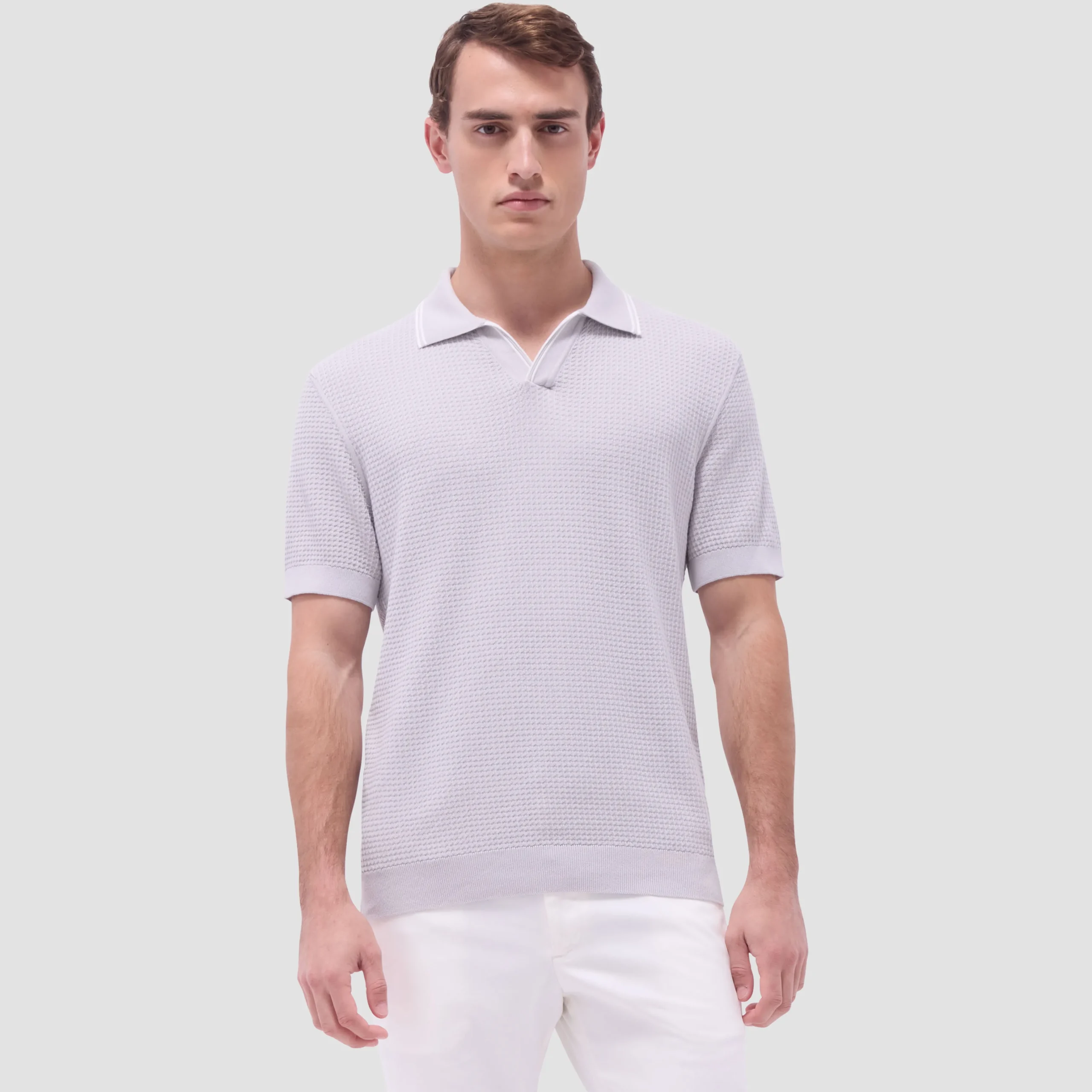 Seed Rib Short Sleeve Johnny Sweater