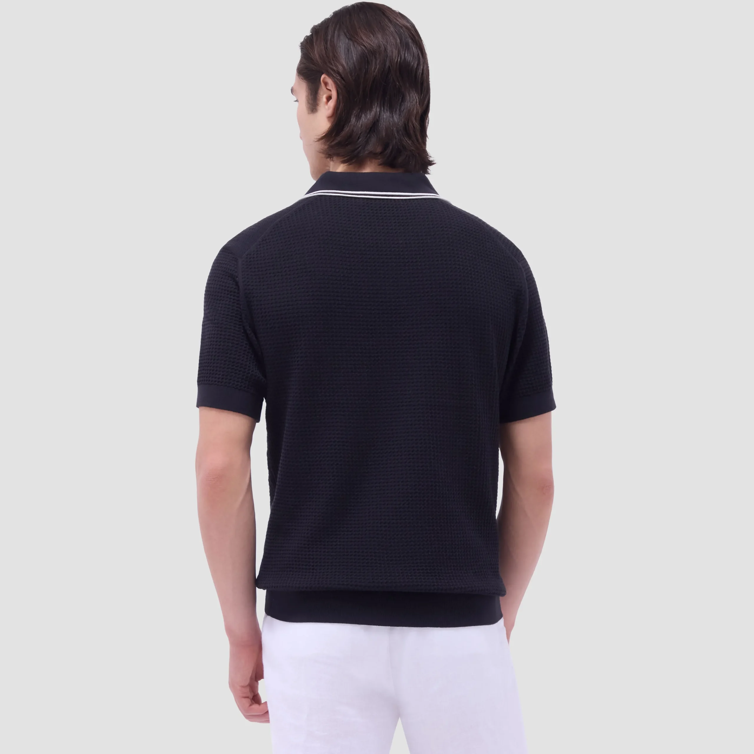 Seed Rib Short Sleeve Johnny Sweater