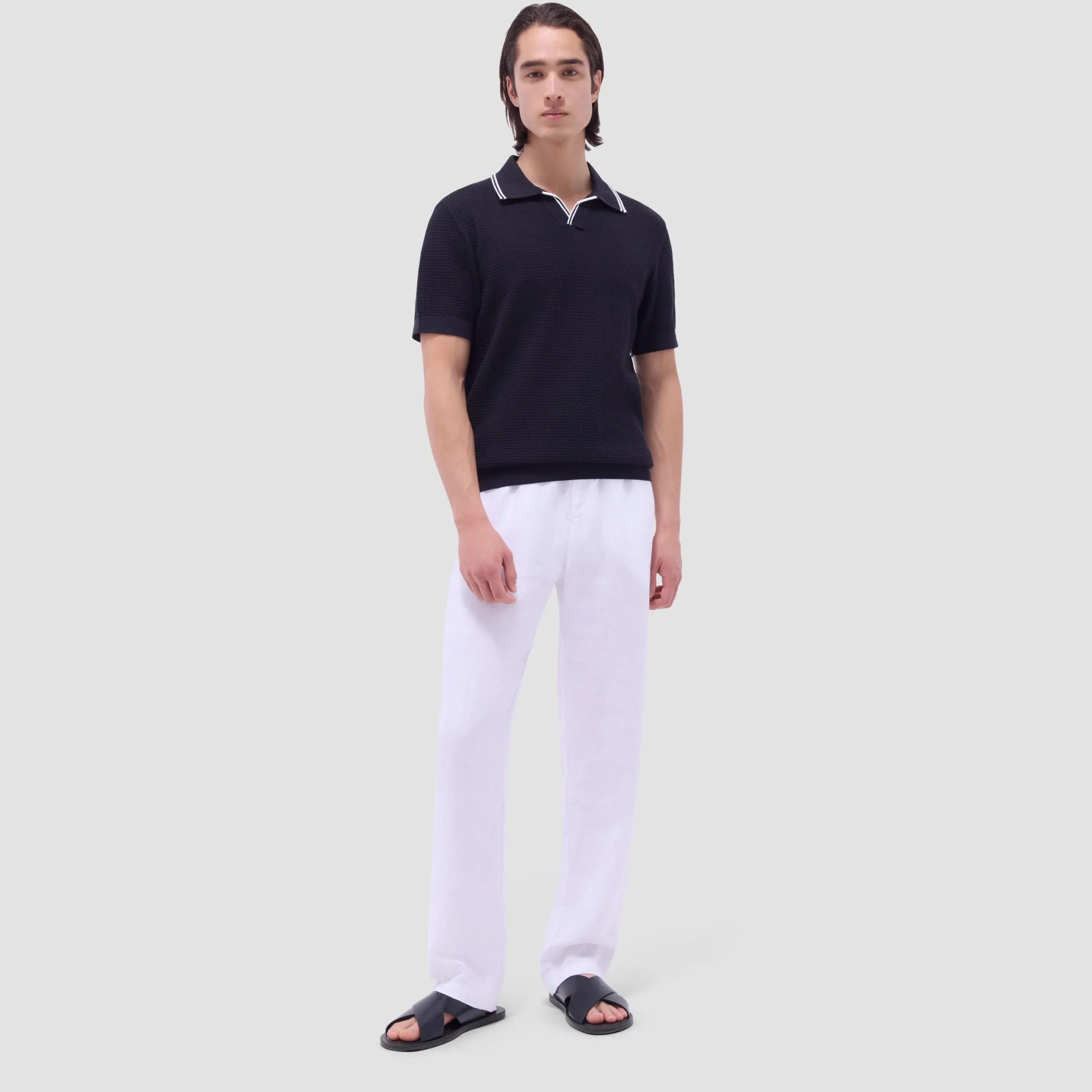Seed Rib Short Sleeve Johnny Sweater