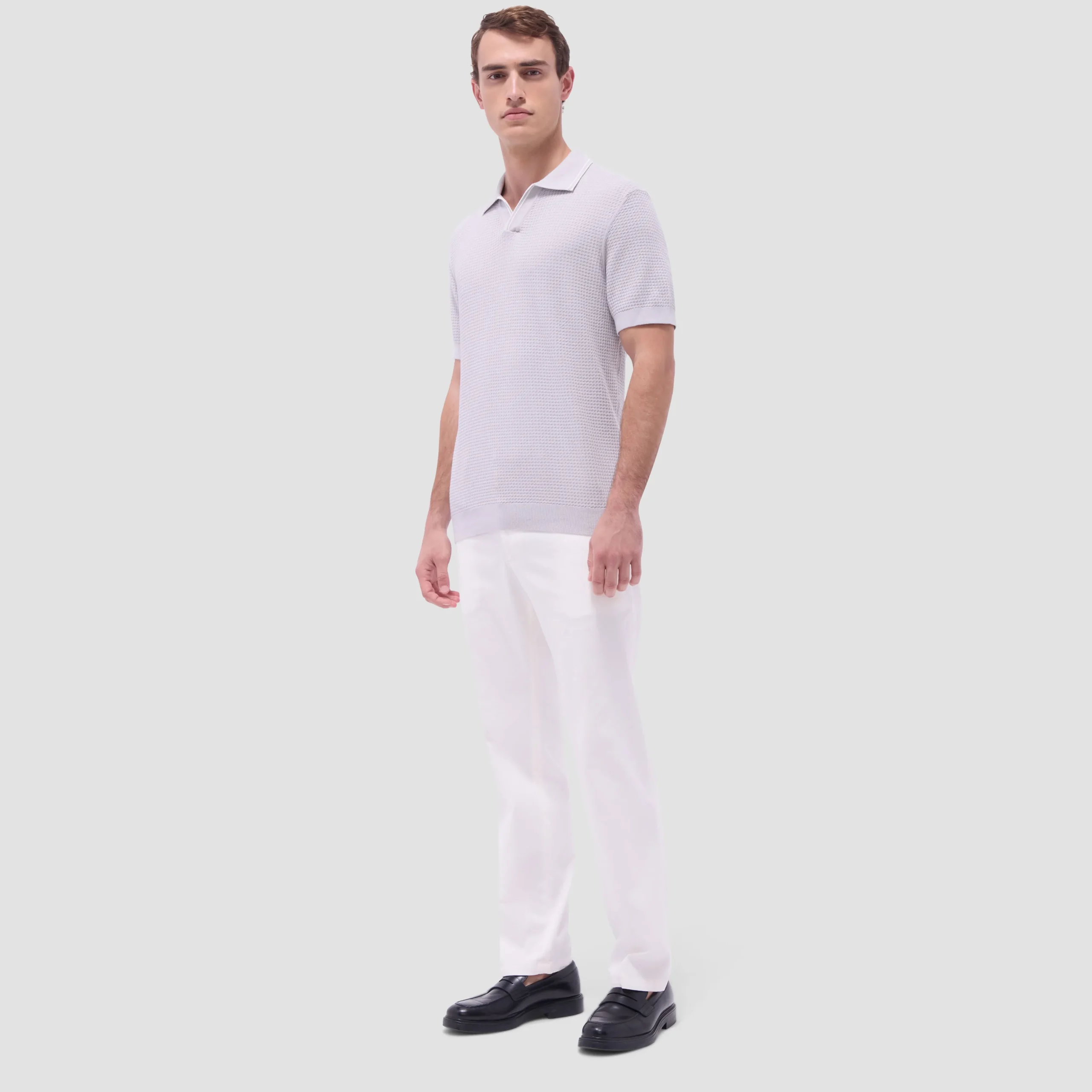 Seed Rib Short Sleeve Johnny Sweater