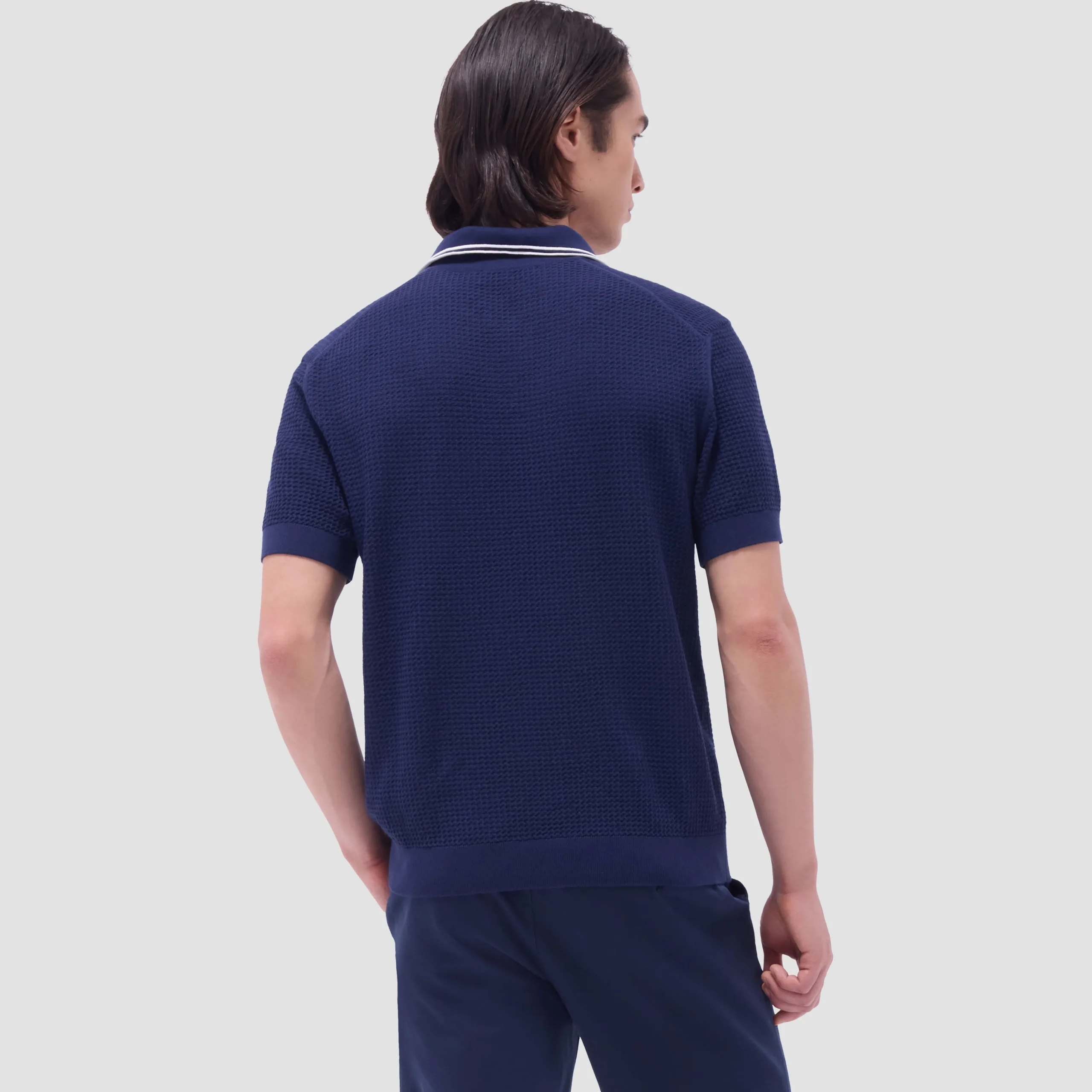 Seed Rib Short Sleeve Johnny Sweater