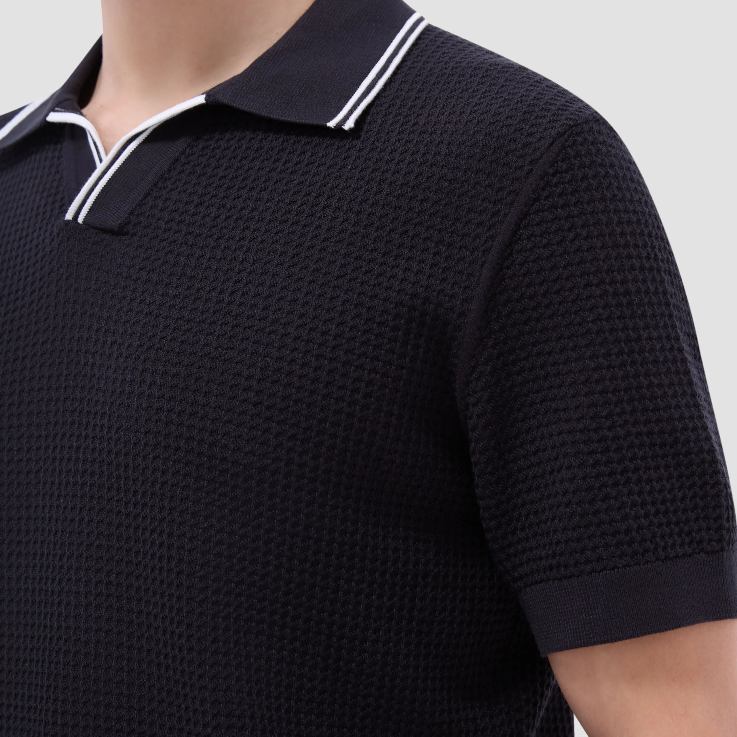 Seed Rib Short Sleeve Johnny Sweater