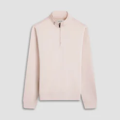 Soft Touch Solid Quarter-Zip Pullover With Hood