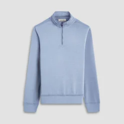 Soft Touch Solid Quarter-Zip Pullover With Hood