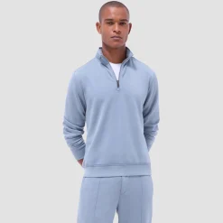 Soft Touch Solid Quarter-Zip Pullover With Hood