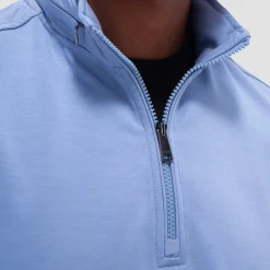 Soft Touch Solid Quarter-Zip Pullover With Hood