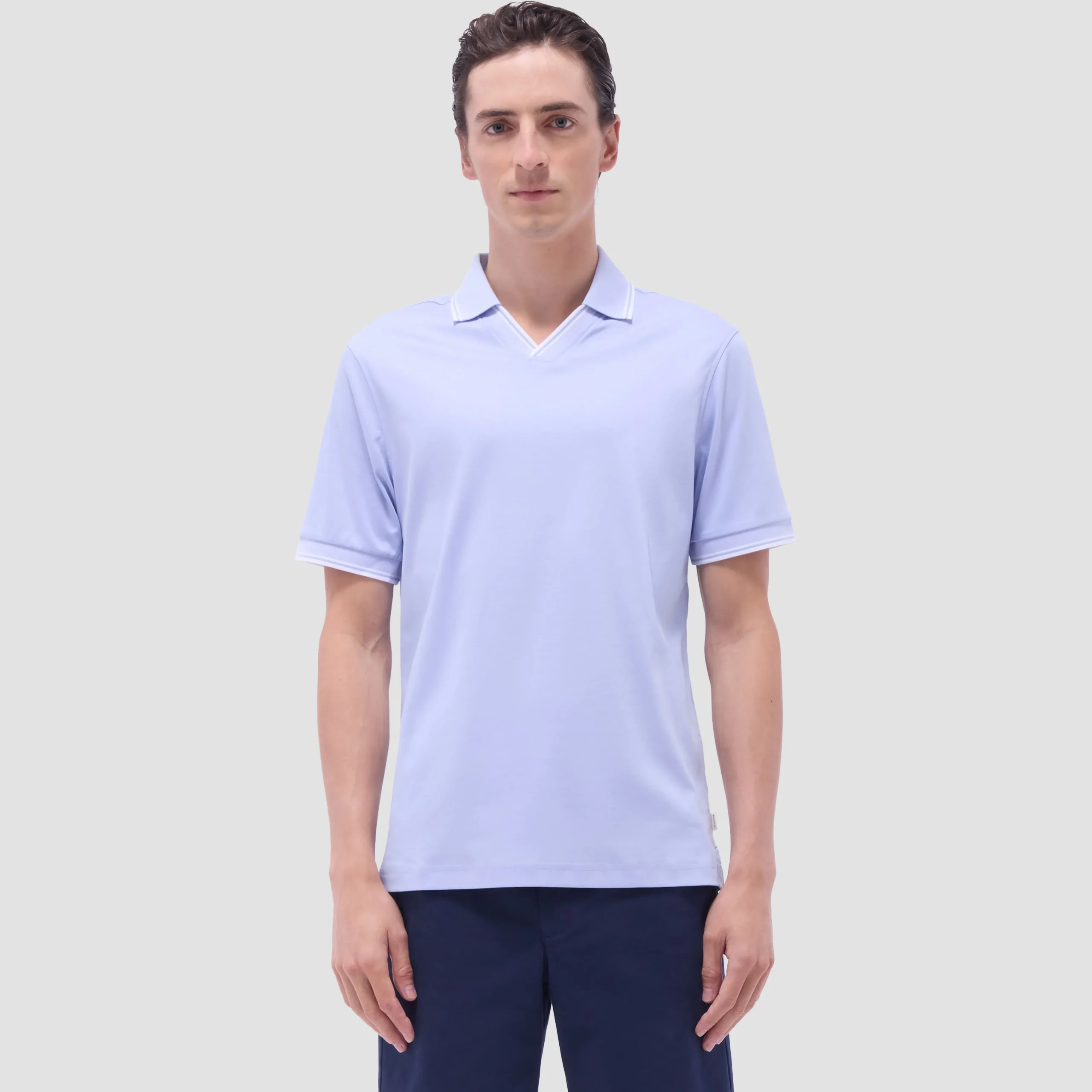 Solid Johnny Collar Polo Shirt
