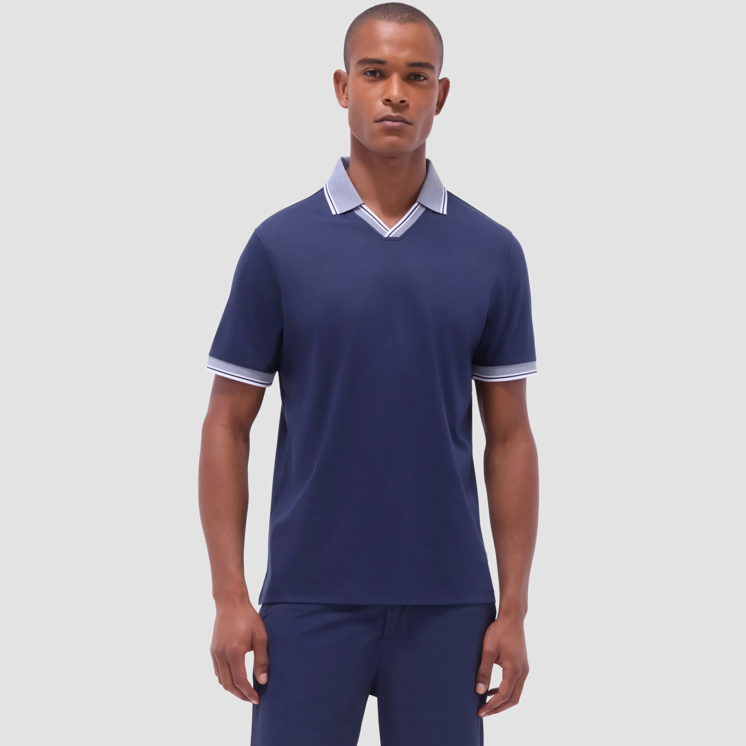 Solid Johnny Collar Polo Shirt