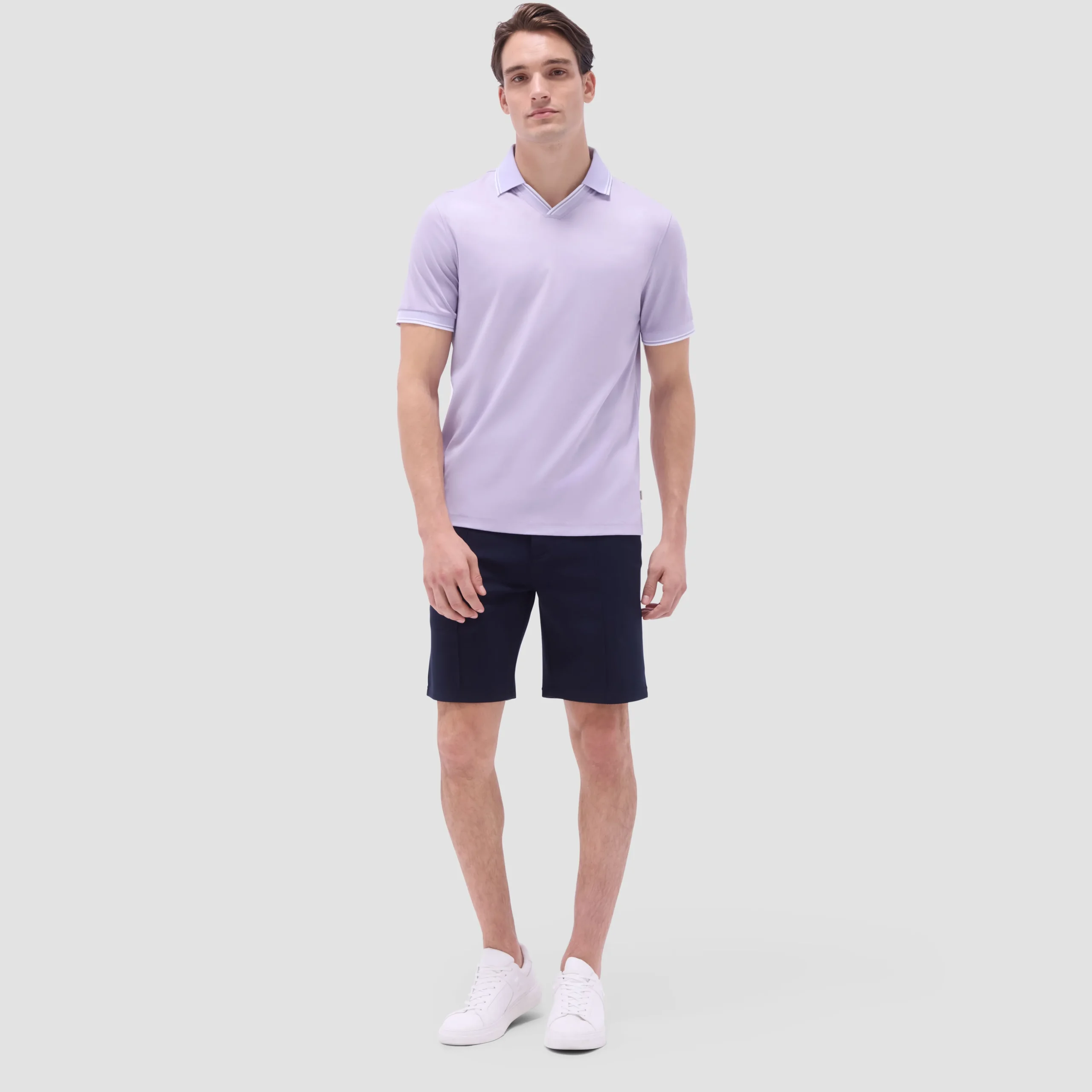 Solid Johnny Collar Polo Shirt