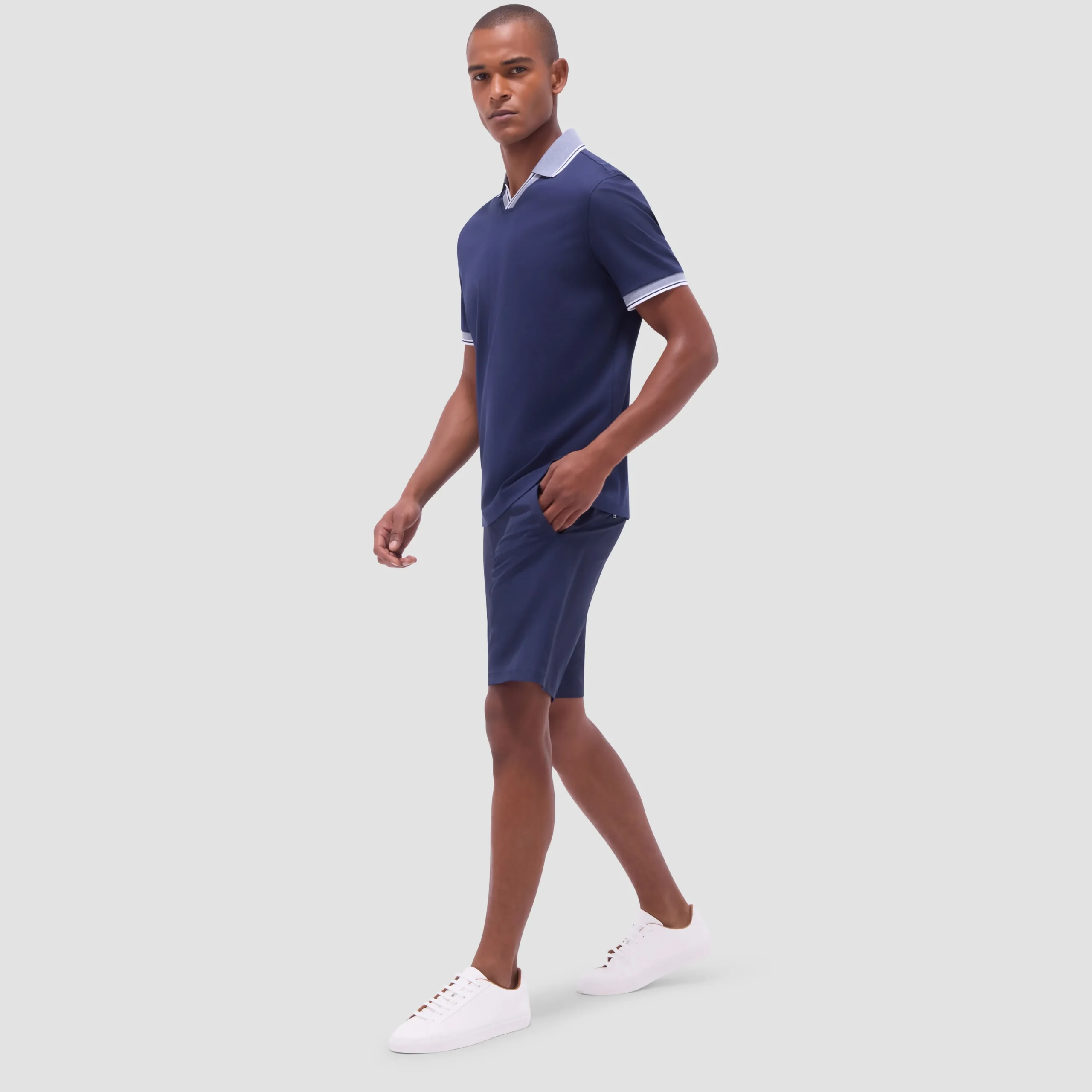 Solid Johnny Collar Polo Shirt