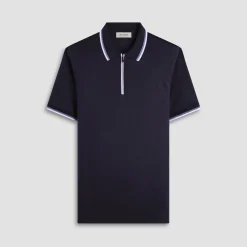 Solid Quarter-Zip Polo Shirt