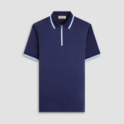 Solid Quarter-Zip Polo Shirt