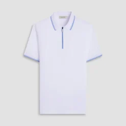 Solid Quarter-Zip Polo Shirt