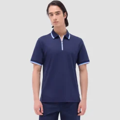 Solid Quarter-Zip Polo Shirt