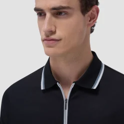 Solid Quarter-Zip Polo Shirt