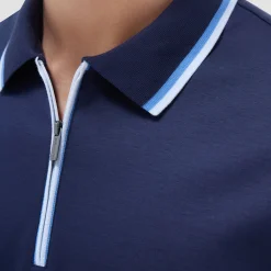 Solid Quarter-Zip Polo Shirt