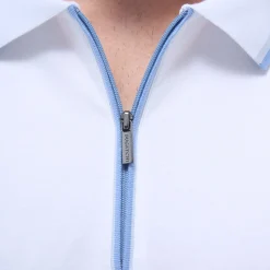 Solid Quarter-Zip Polo Shirt