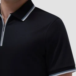 Solid Quarter-Zip Polo Shirt