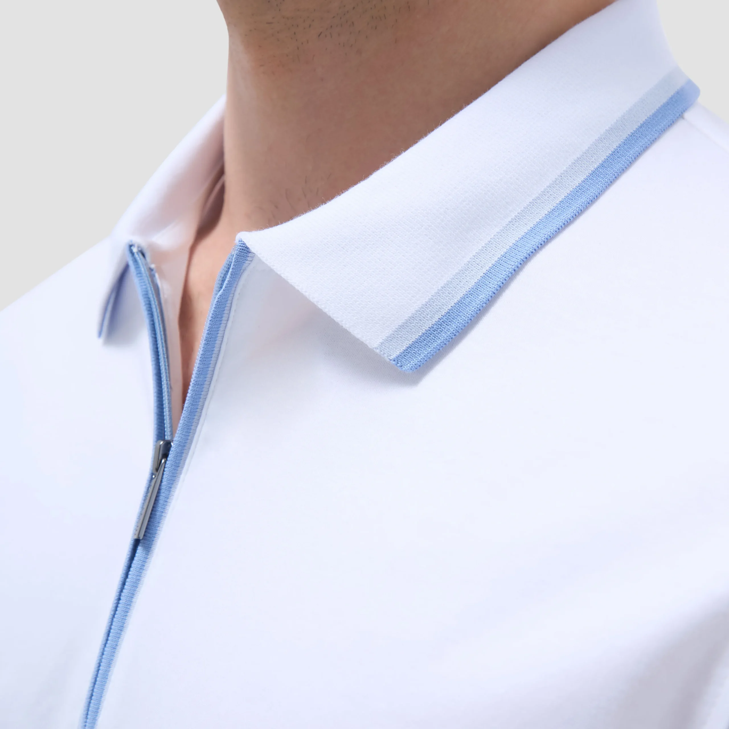 Solid Quarter-Zip Polo Shirt