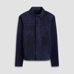 Suede Hybrid Bomber Jacket