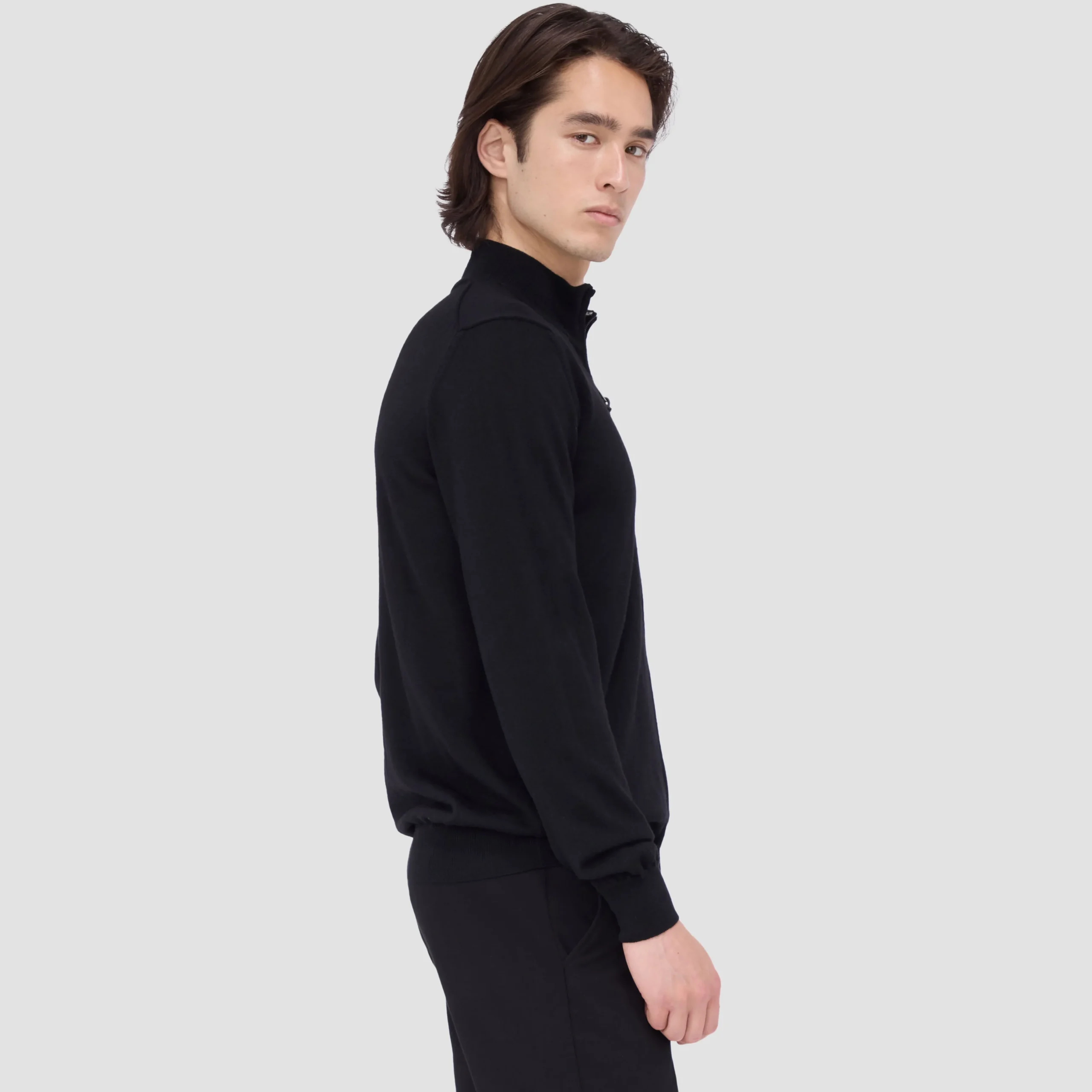 Super Merino Mock Neck Full Zip Sweater