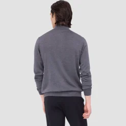 Super Merino Mock Neck Full Zip Sweater