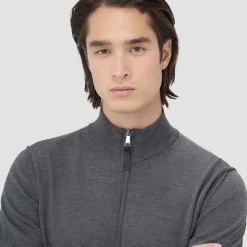 Super Merino Mock Neck Full Zip Sweater