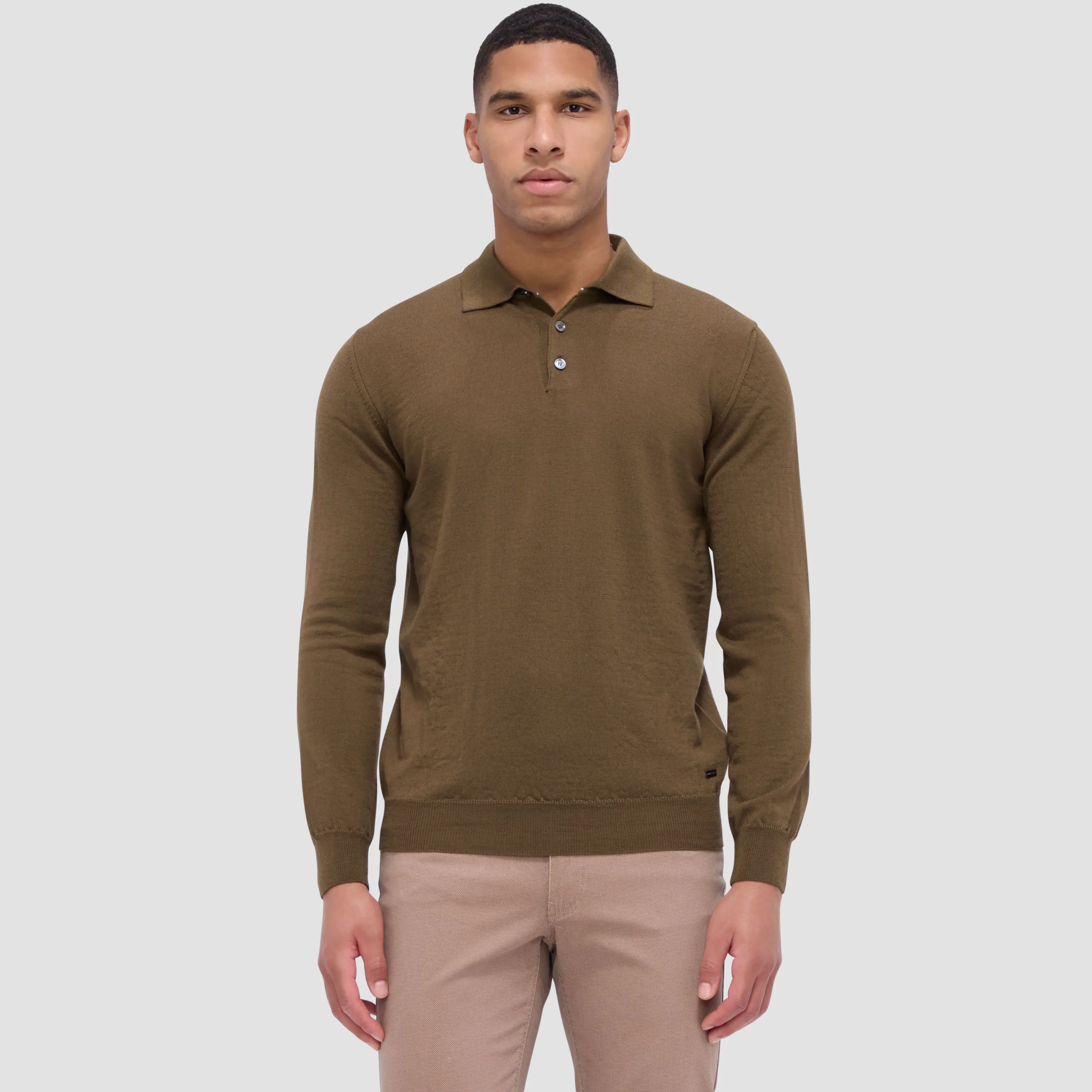 Super Merino Solid Polo Sweater