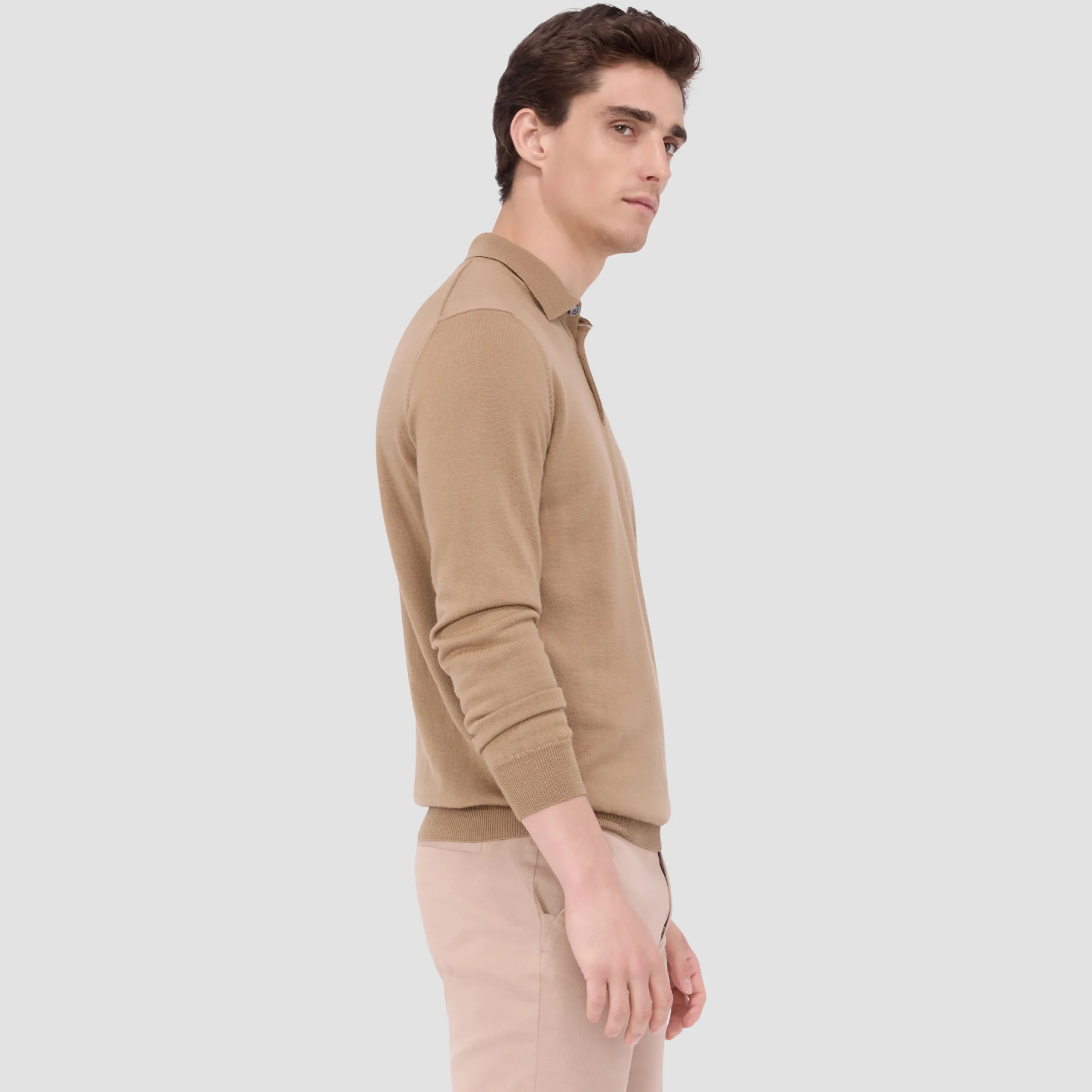 Super Merino Solid Polo Sweater