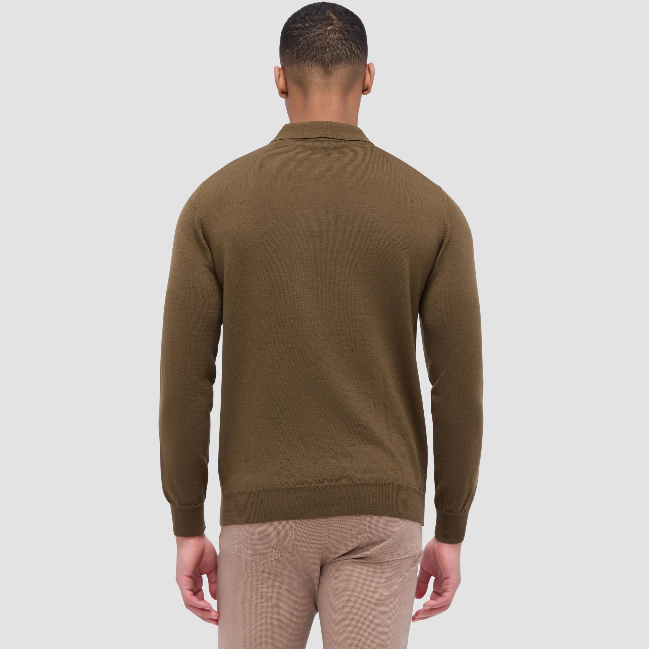 Super Merino Solid Polo Sweater
