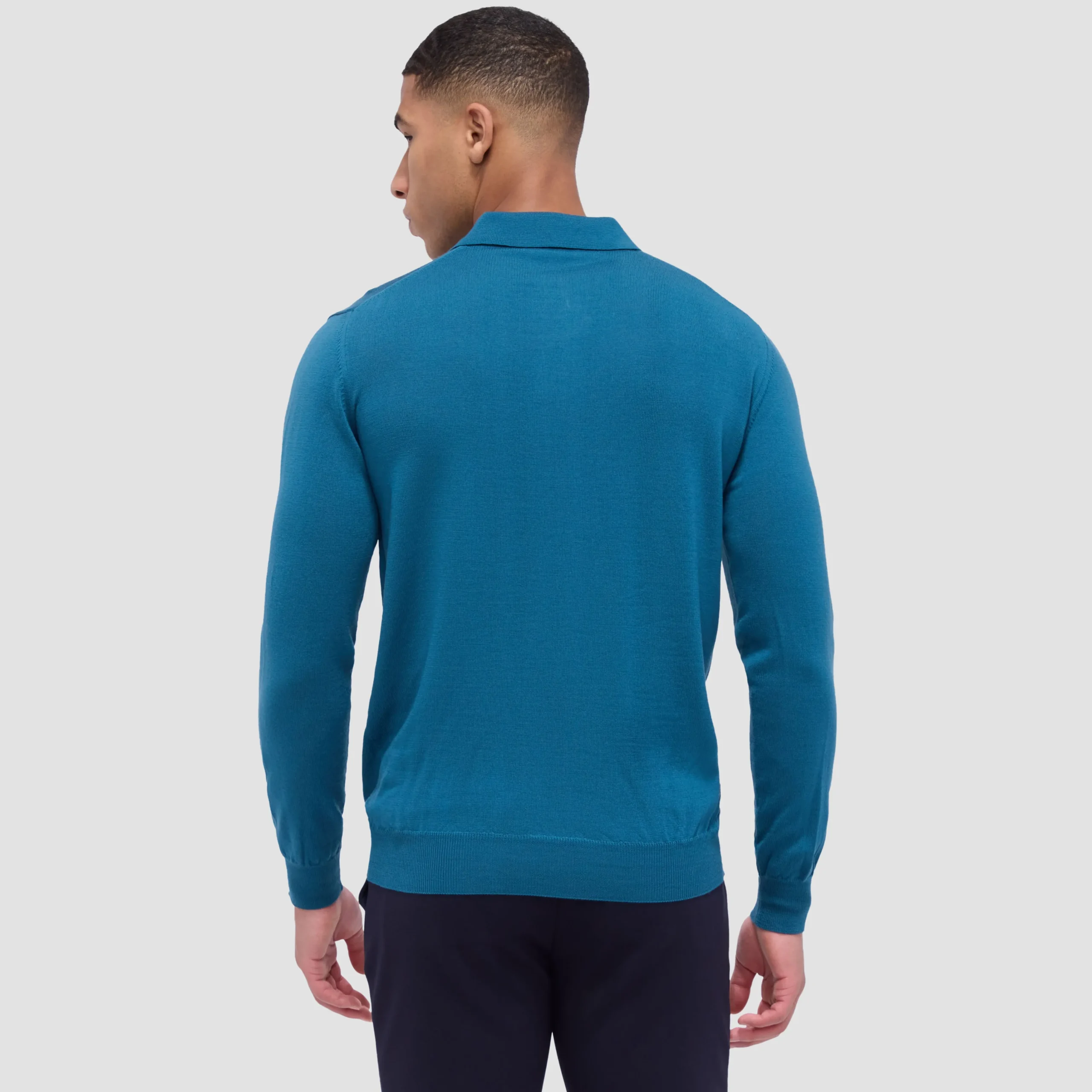 Super Merino Solid Polo Sweater