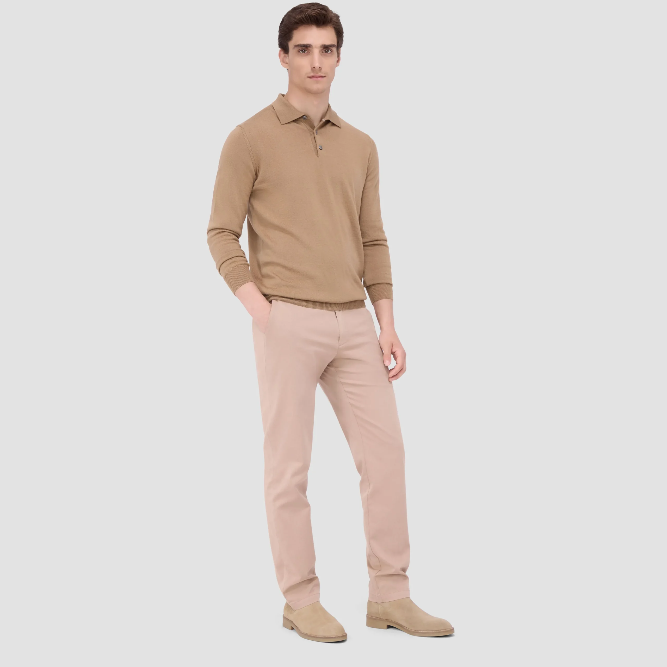 Super Merino Solid Polo Sweater