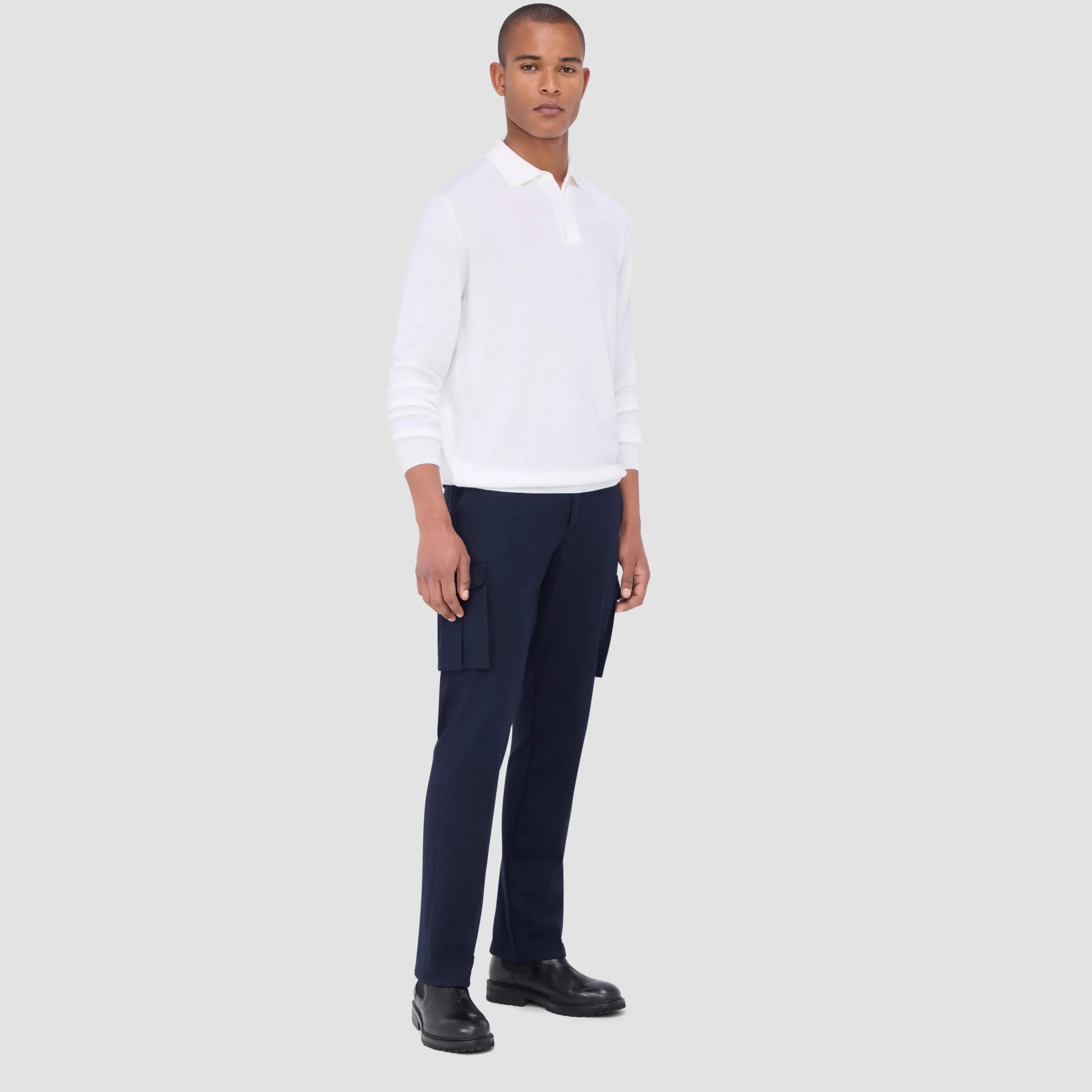 Super Merino Solid Polo Sweater