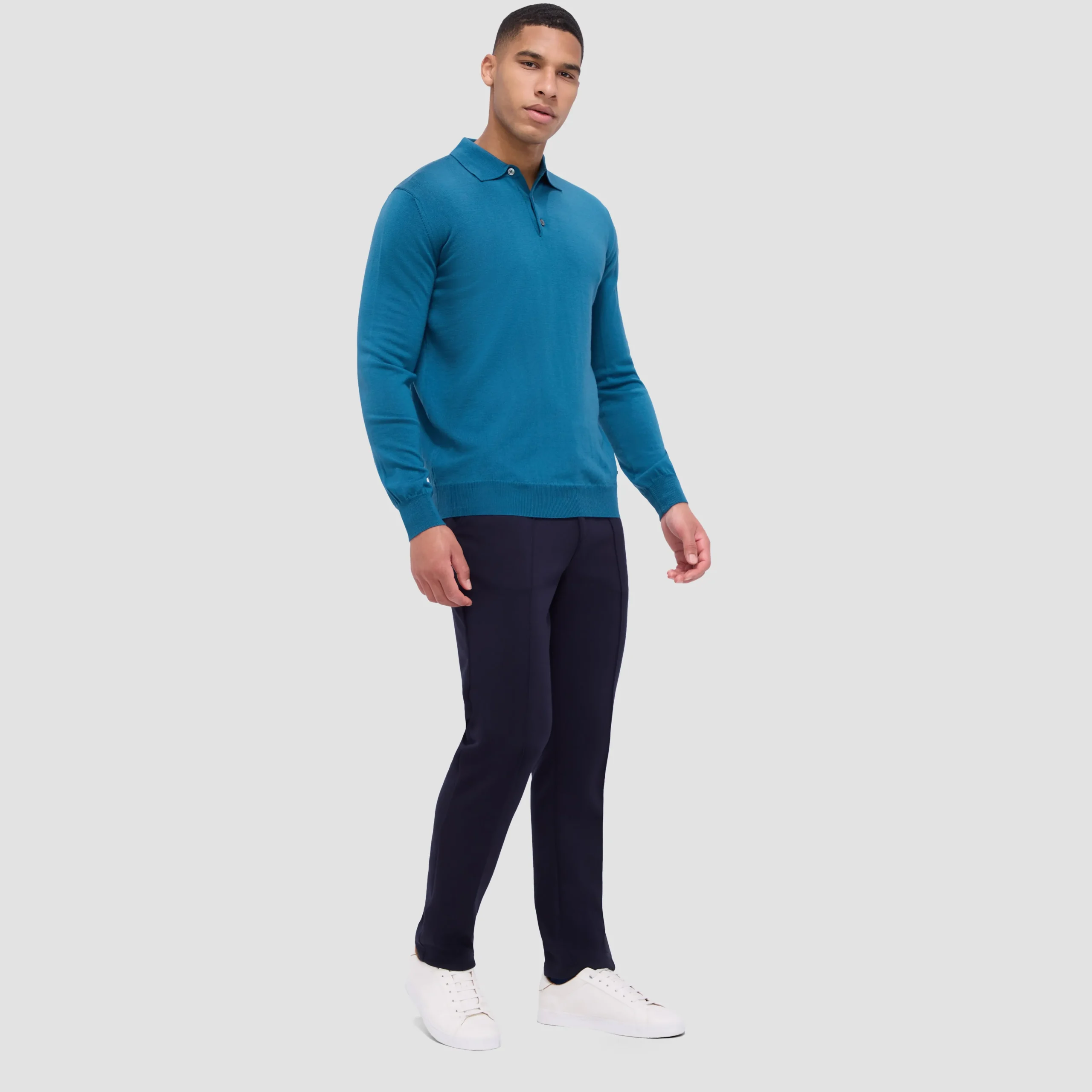 Super Merino Solid Polo Sweater