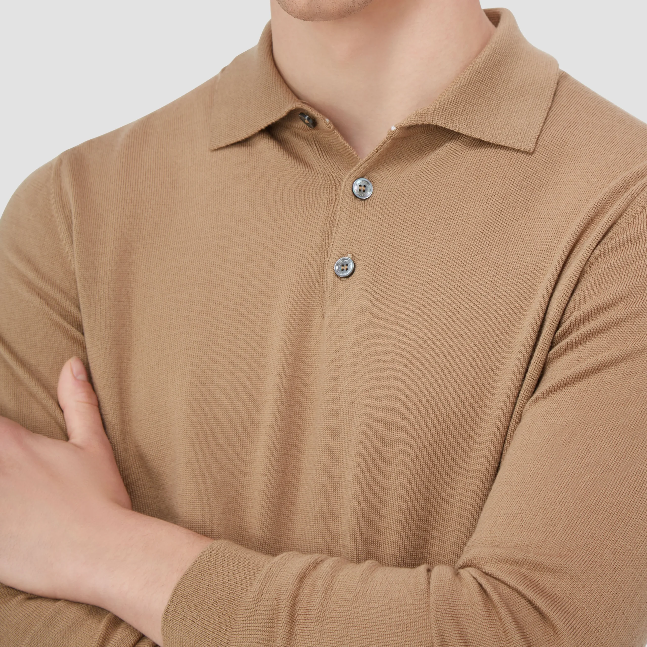 Super Merino Solid Polo Sweater