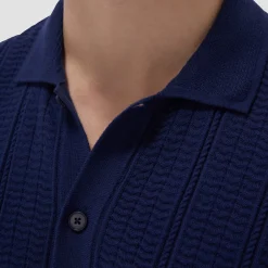 Textured Chevron Short Sleeve Knit Shirt