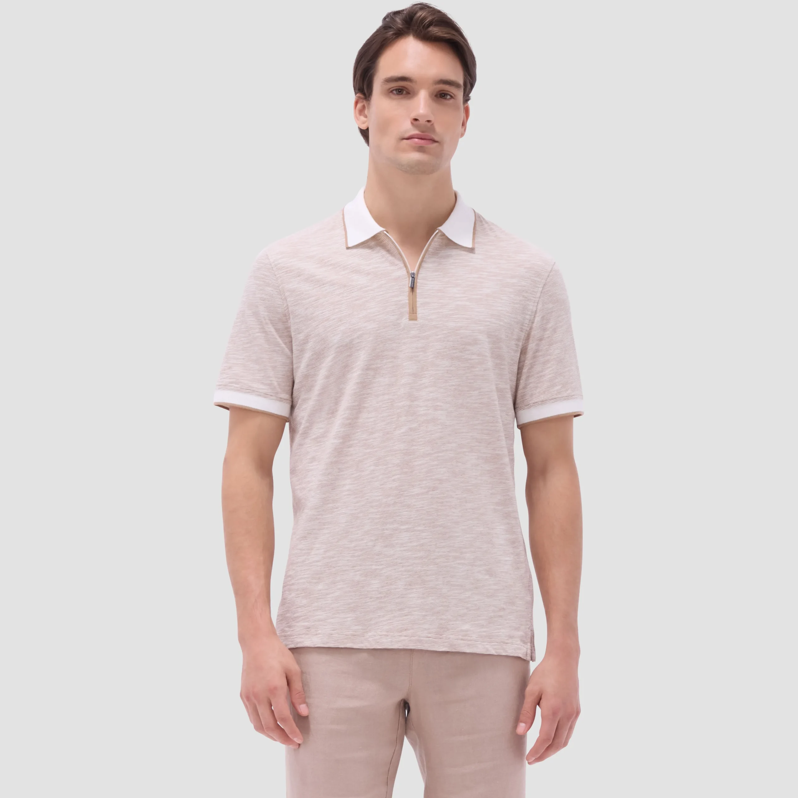 Textured Quarter-Zip Polo Shirt