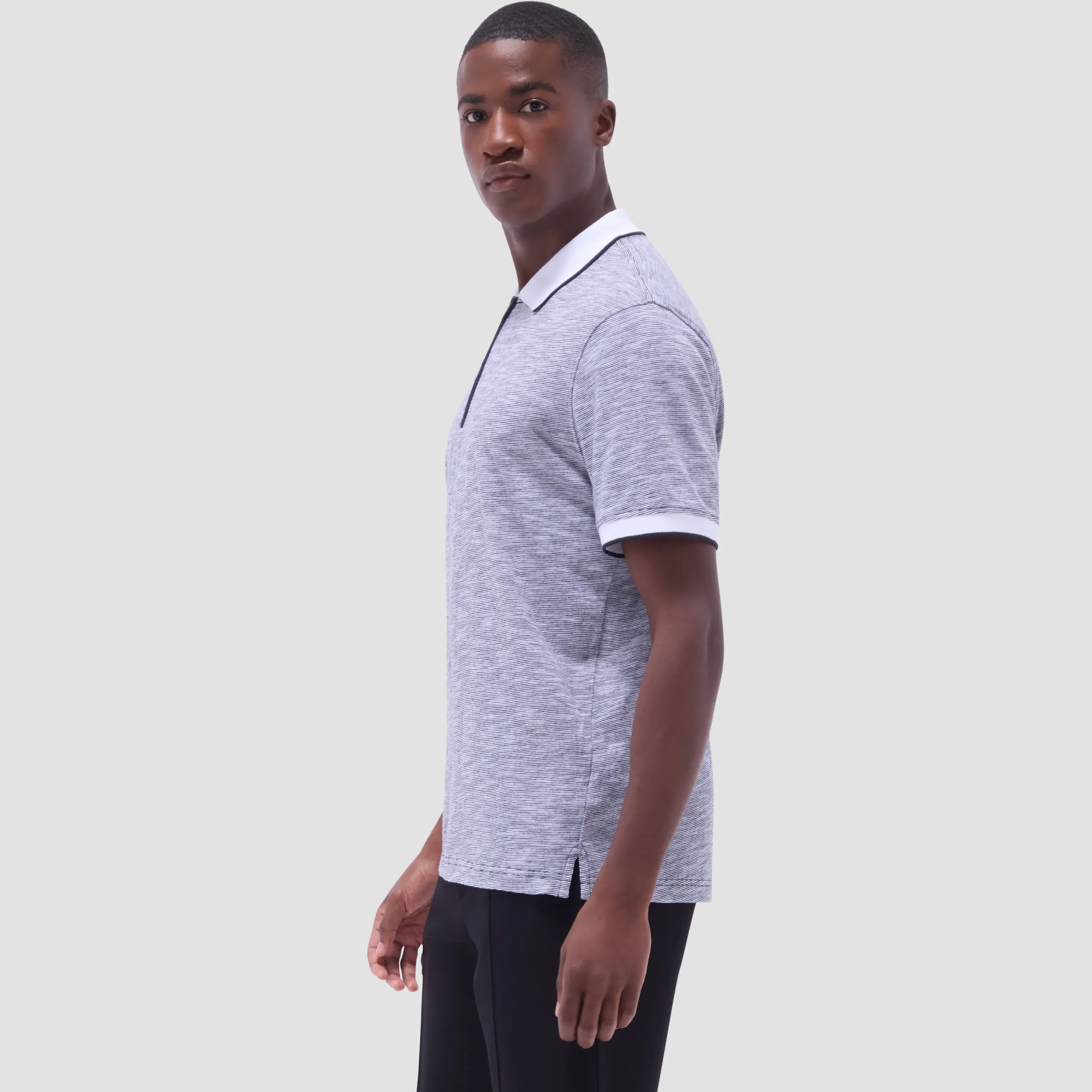 Textured Quarter-Zip Polo Shirt